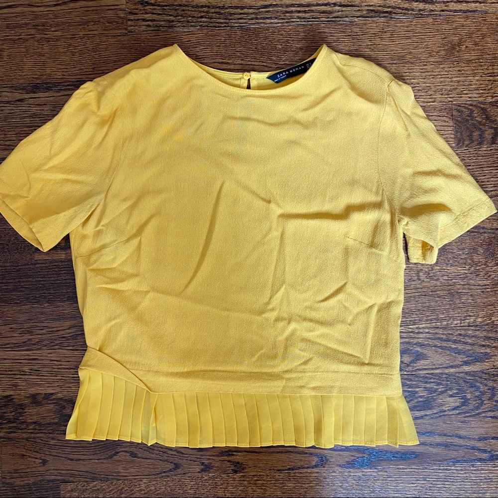 Zara Yellow Cropped Blouse